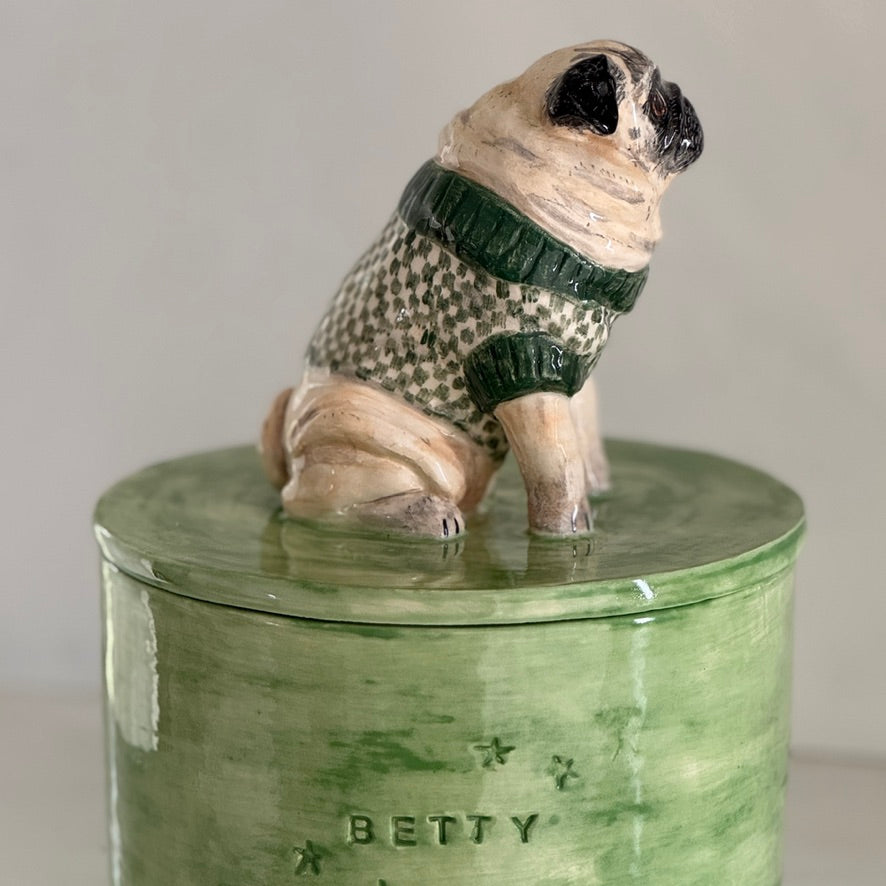 Glazed Ceramic Dog Urn