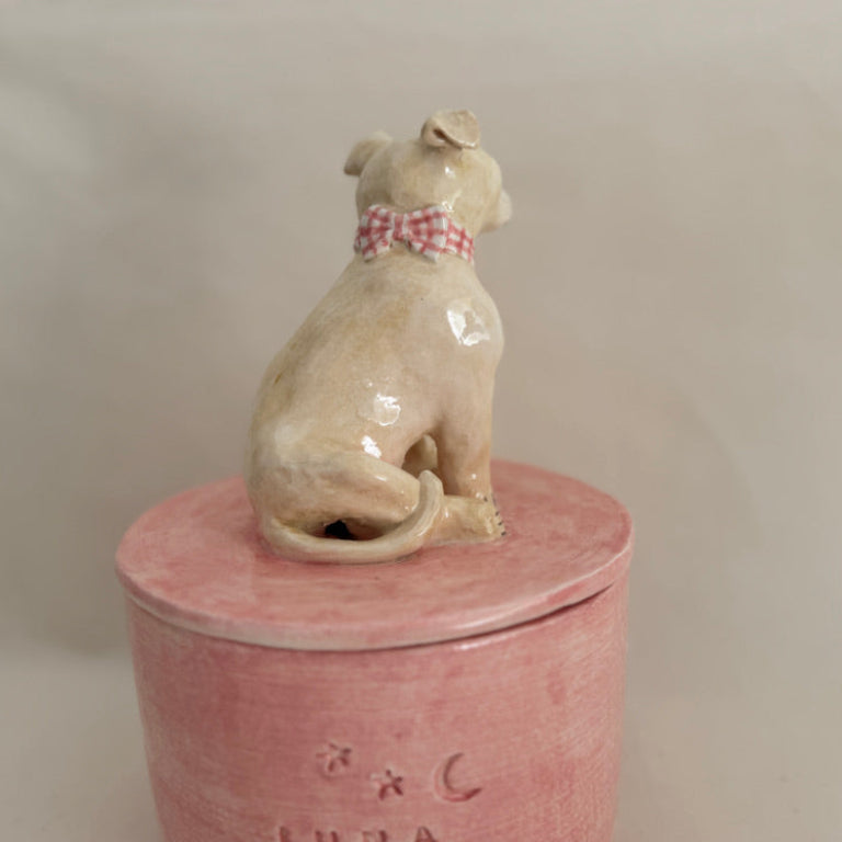 Glazed Ceramic Dog Urn