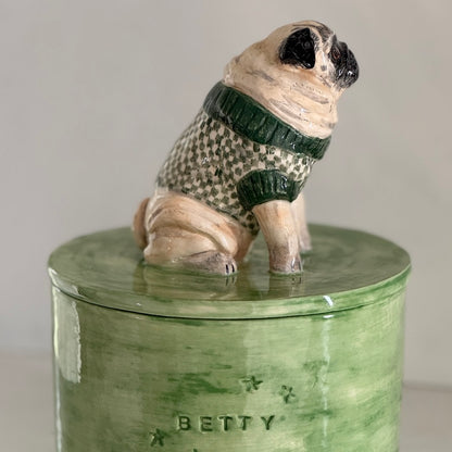 Glazed Ceramic Dog Urn