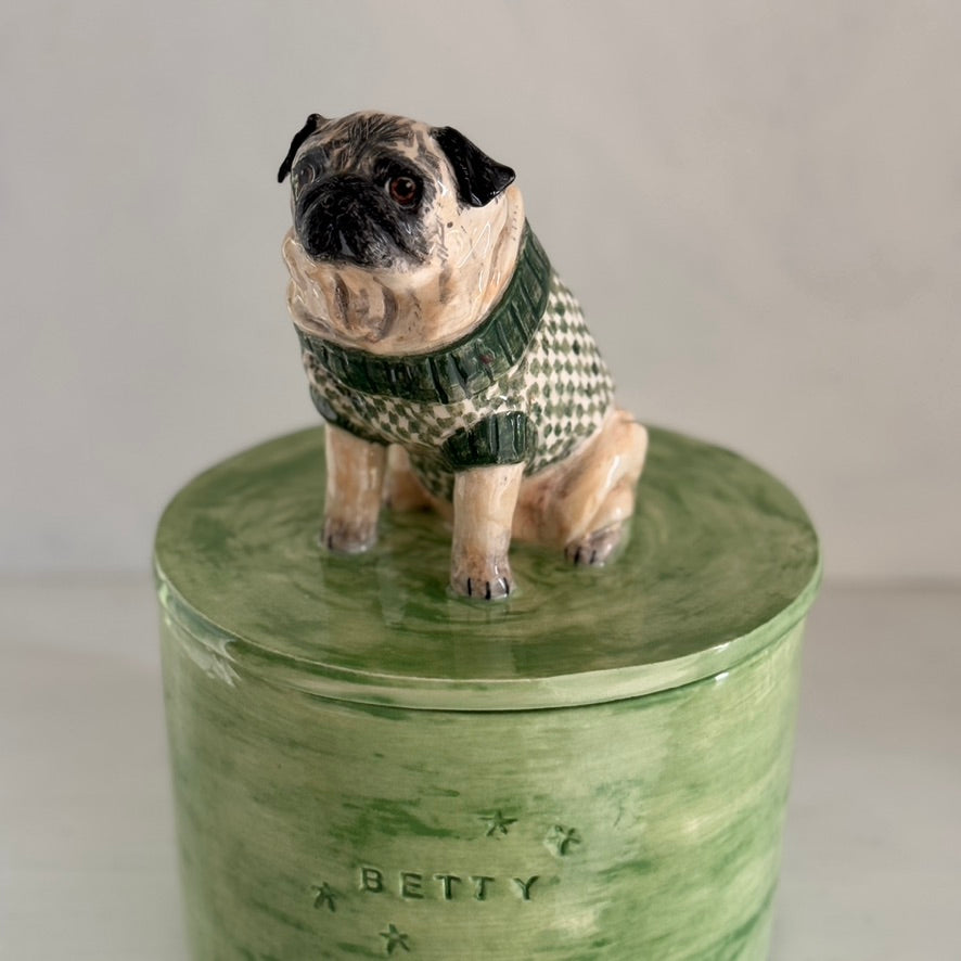 Glazed Ceramic Dog Urn