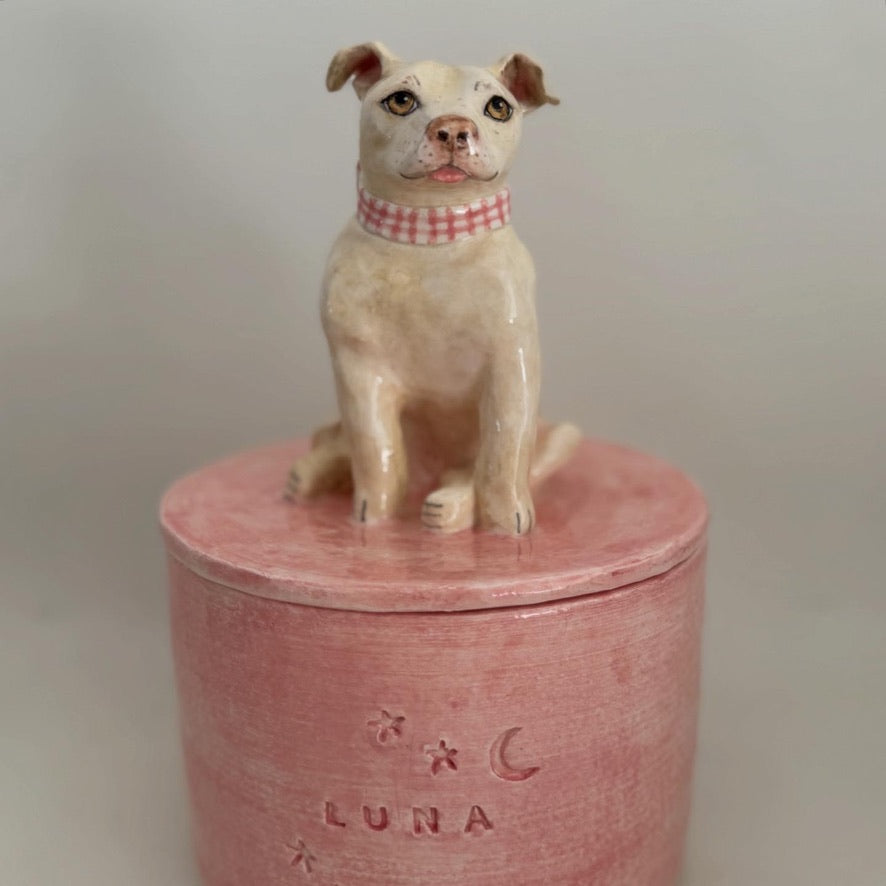 Glazed Ceramic Dog Urn