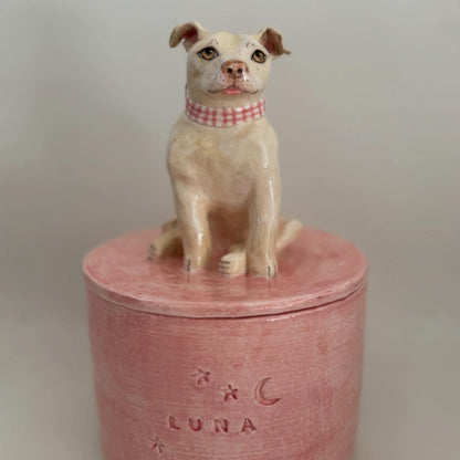 Glazed Ceramic Dog Urn