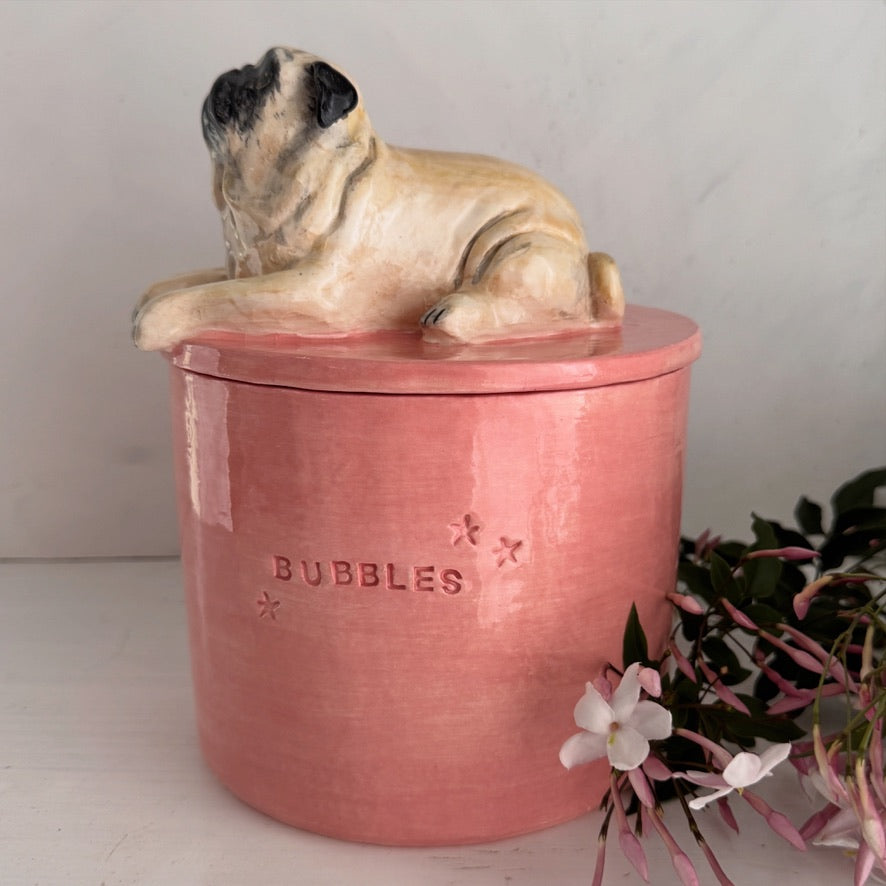 Glazed Ceramic Dog Urn