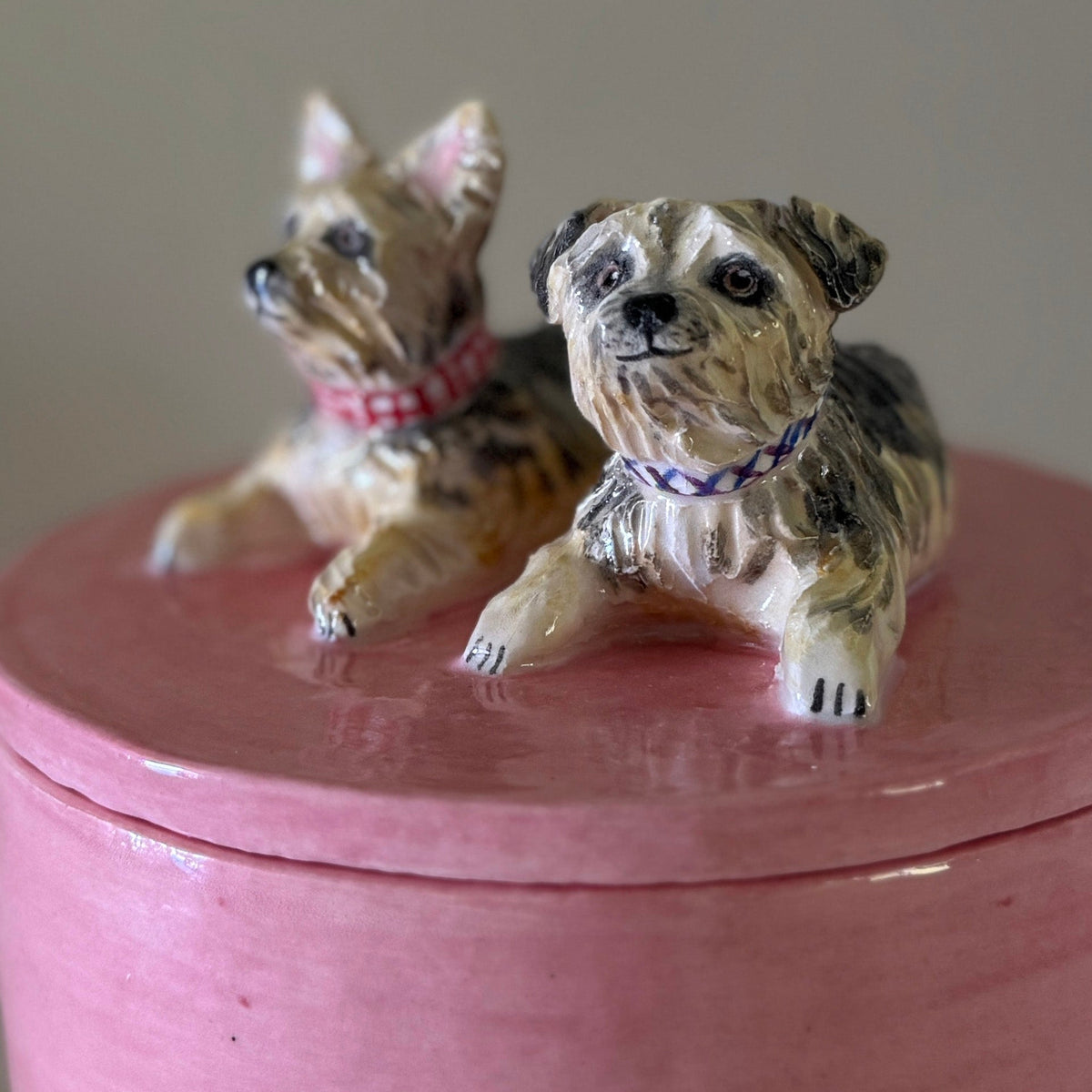 Glazed Ceramic Dog Urn