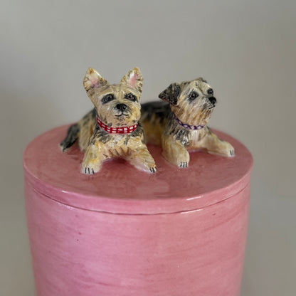 Glazed Ceramic Dog Urn