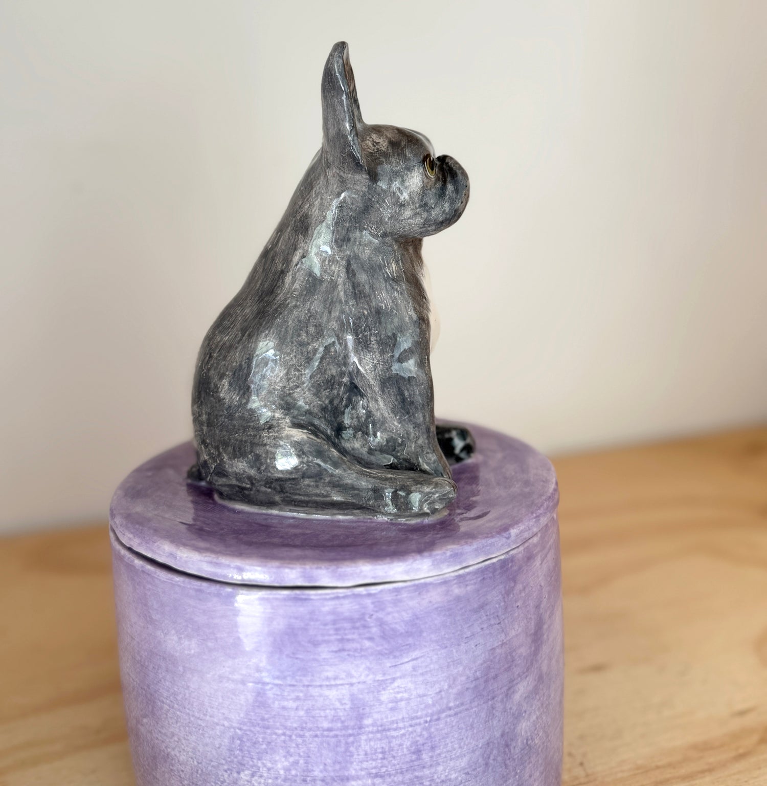 Glazed Ceramic Dog Urn