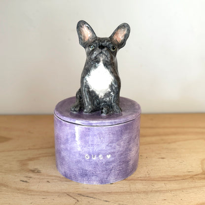Glazed Ceramic Dog Urn